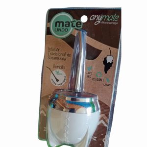 mate & bombilla anýmate blanco
