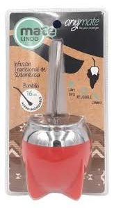 mate & bombilla anýmate rojo