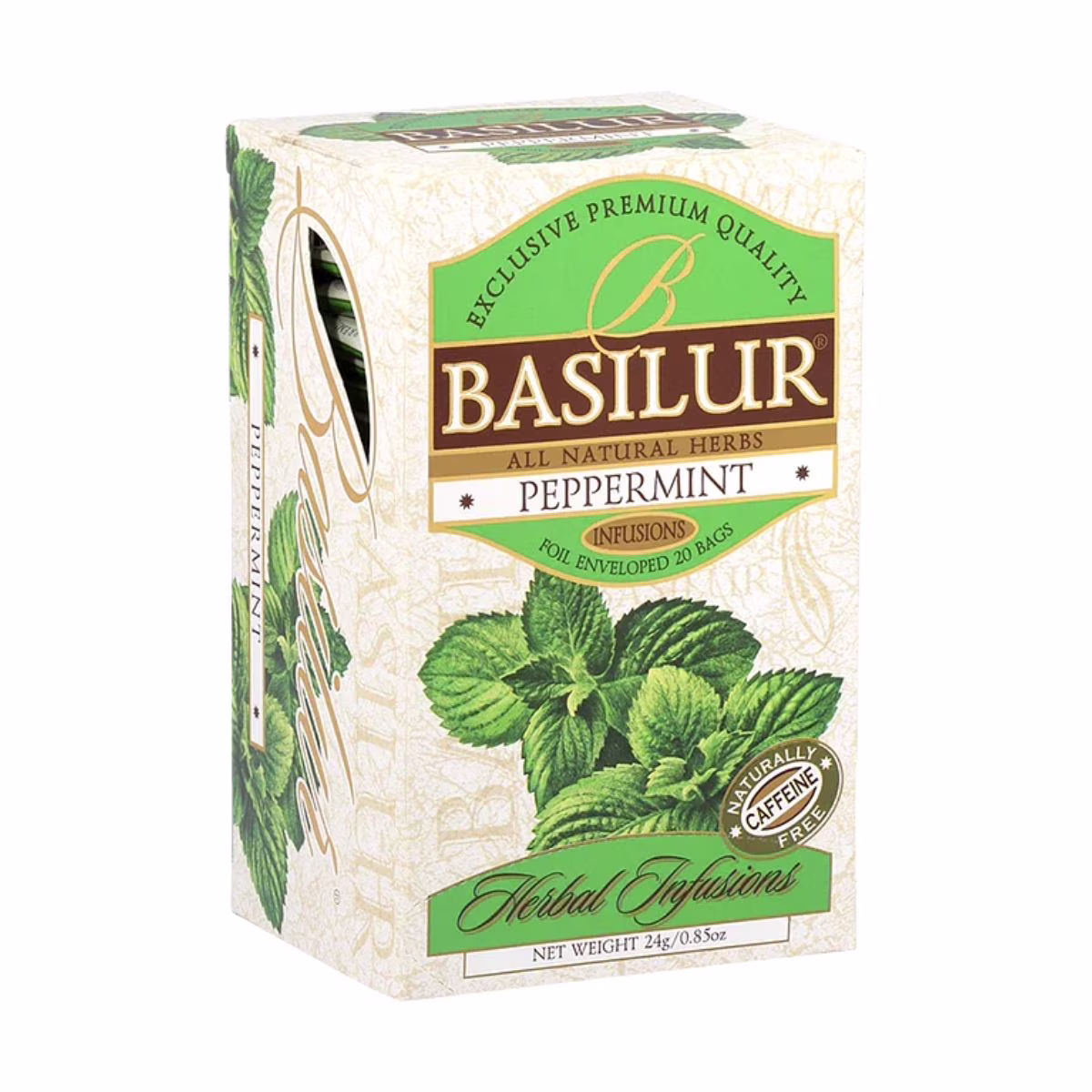 infusión basilur "peppermint" caffeine free (25 bolsas)