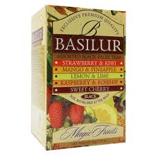 té negro basilur "magic fruits" (25 bolsas)